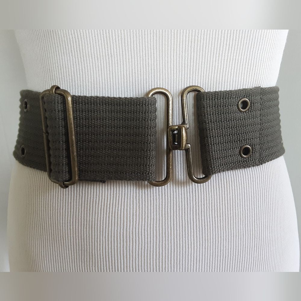 Military Style Army Green | Brass Buckle Tactical Pistol Belt Sz M